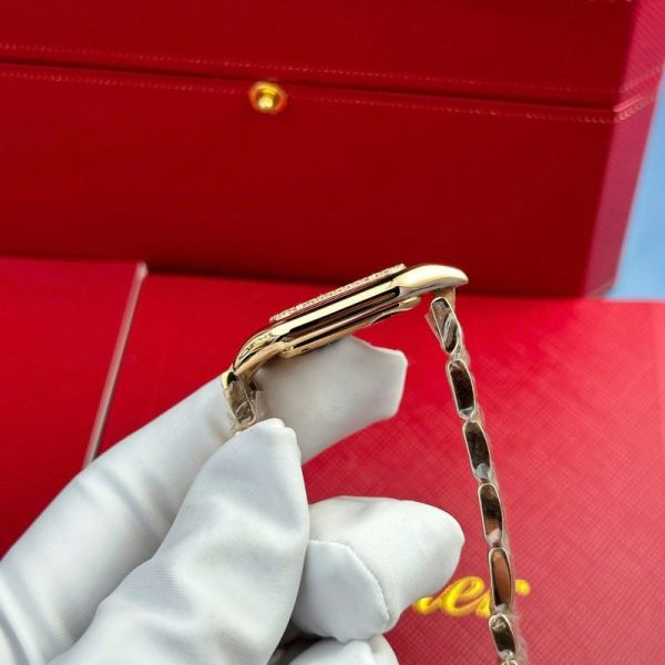 Cartier Panth??re Ladies Rose Gold MOP Dial Diamond Bezel Best Replica AF 27mm x 36mm - Image 5