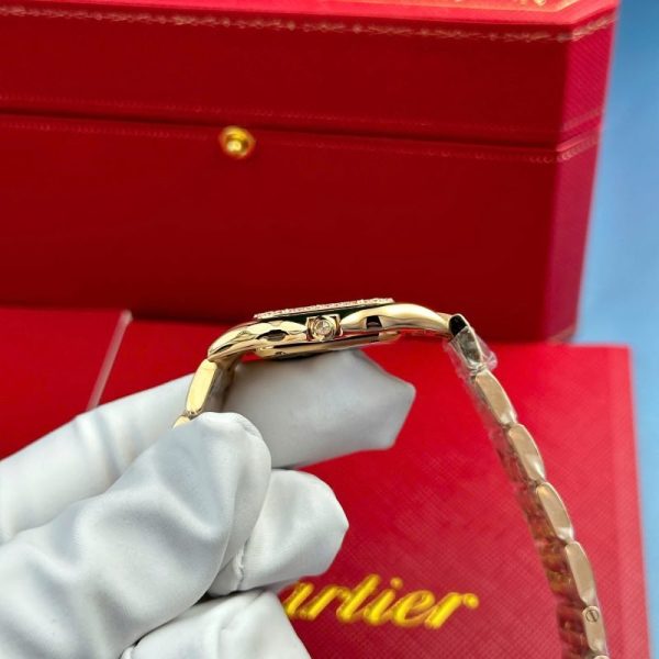 Cartier Panth??re Ladies Rose Gold MOP Dial Diamond Bezel Best Replica AF 27mm x 36mm - Image 6
