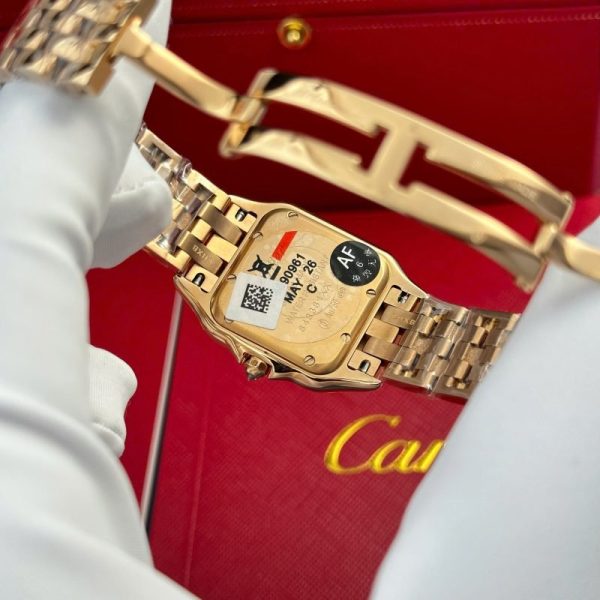 Cartier Panth??re Ladies Rose Gold MOP Dial Diamond Bezel Best Replica AF 27mm x 36mm - Image 7