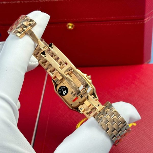 Cartier Panth??re Ladies Rose Gold MOP Dial Diamond Bezel Best Replica AF 27mm x 36mm - Image 8