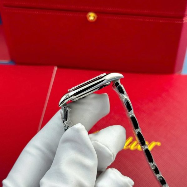 Cartier Panth??re Steel Ladies MOP Dial Diamond Bezel Best Replica AF 27mm x 36mm - Image 5