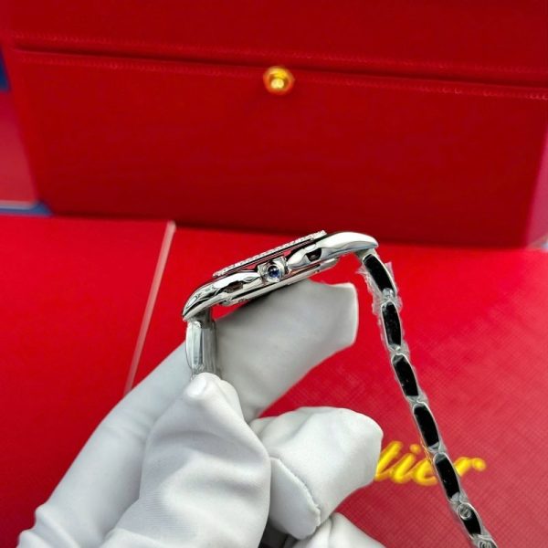 Cartier Panth??re Steel Ladies MOP Dial Diamond Bezel Best Replica AF 27mm x 36mm - Image 6