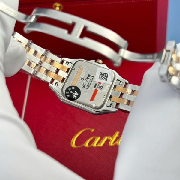 Cartier Panth??re Two Tone Rose Gold MOP Dial Diamond Bezel Best Replica AF 27mm x 36mm - Image 7