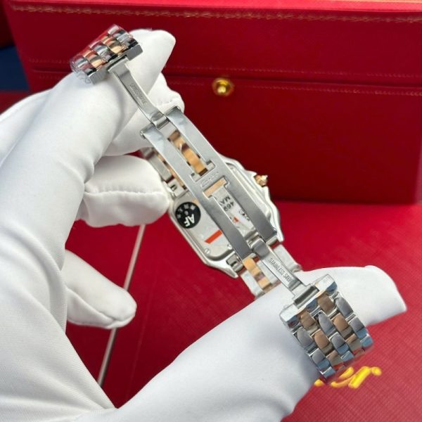 Cartier Panth??re Two Tone Rose Gold MOP Dial Diamond Bezel Best Replica AF 27mm x 36mm - Image 8