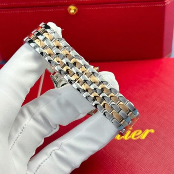 Cartier Panth??re Two Tone Rose Gold MOP Dial Diamond Bezel Best Replica AF 27mm x 36mm - Image 9