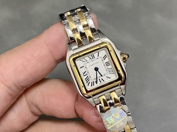 Cartier Panth??re de Cartier Small Model Two Tone Yellow Gold White Dial Best Replica BVF 23mm x 30mm - Image 2