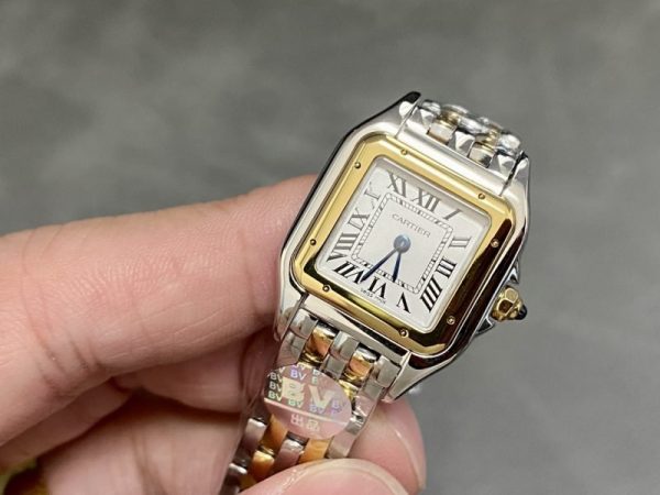 Cartier Panth??re de Cartier Small Model Two Tone Yellow Gold White Dial Best Replica BVF 23mm x 30mm - Image 3