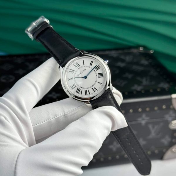 Cartier Ronde Must WSRN0031 White Dial Leather Best Replica AF 36mm - Image 2