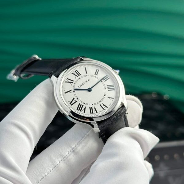 Cartier Ronde Must WSRN0031 White Dial Leather Best Replica AF 36mm - Image 4