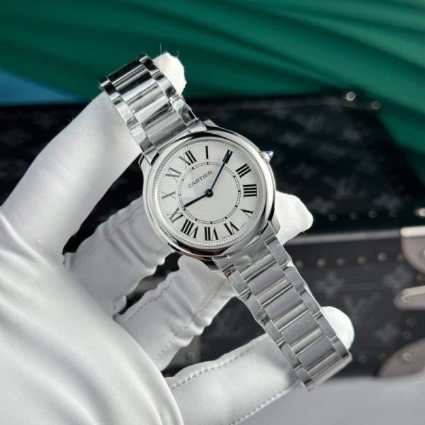 Cartier Ronde Must White Dial Steel Bracelet Best Replica AF 36mm - Image 2