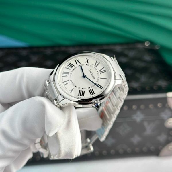 Cartier Ronde Must White Dial Steel Bracelet Best Replica AF 36mm - Image 3