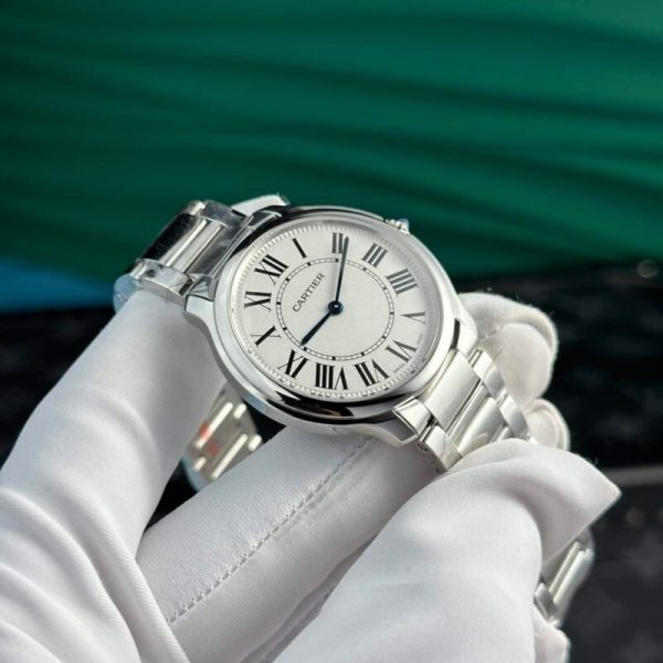 Cartier Ronde Must White Dial Steel Bracelet Best Replica AF 36mm - Image 4