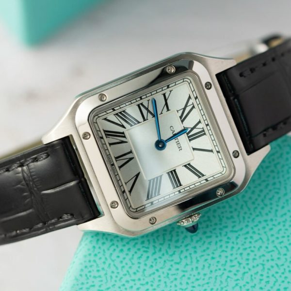 Cartier Santos Dumont WSSA0023 Steel Silver Dial Leather Strap Replica BVF 38mm x 27.5mm - Image 2