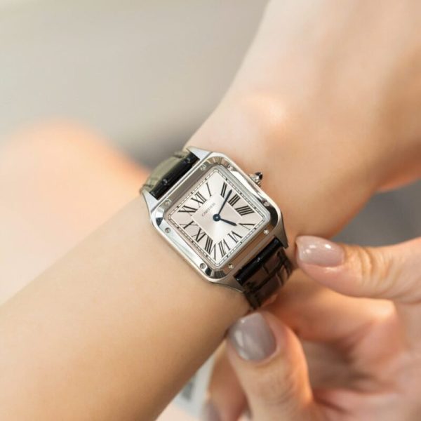Cartier Santos Dumont WSSA0023 Steel Silver Dial Leather Strap Replica BVF 38mm x 27.5mm - Image 3