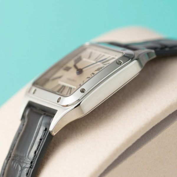 Cartier Santos Dumont WSSA0023 Steel Silver Dial Leather Strap Replica BVF 38mm x 27.5mm - Image 4