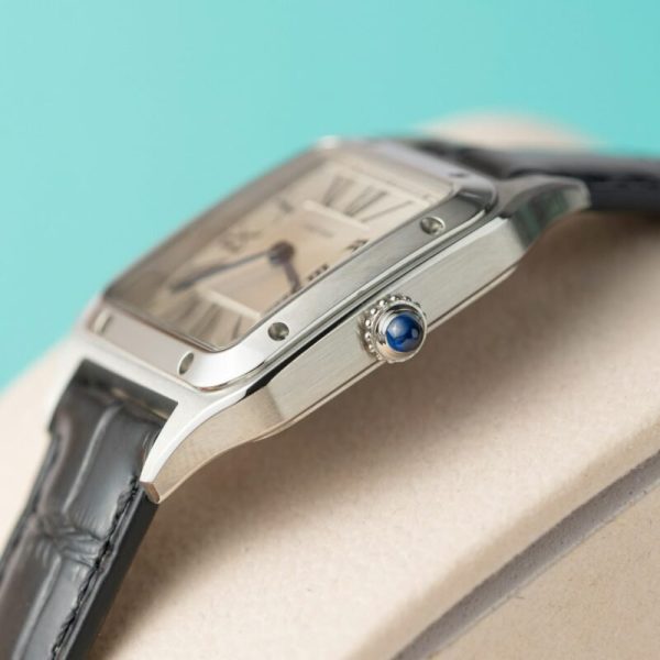 Cartier Santos Dumont WSSA0023 Steel Silver Dial Leather Strap Replica BVF 38mm x 27.5mm - Image 5