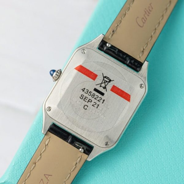 Cartier Santos Dumont WSSA0023 Steel Silver Dial Leather Strap Replica BVF 38mm x 27.5mm - Image 6