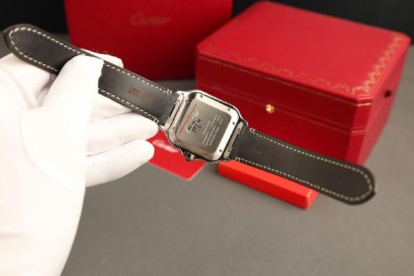 Cartier Santos Large Model Brown Dial Custom Moissanite Case Best Replica 39.8mm - Image 12