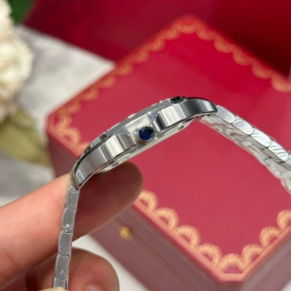 Cartier Santos WSSA0063 Blue Dial Medium Model Best Quality Replica BVF 35.1mm - Image 5