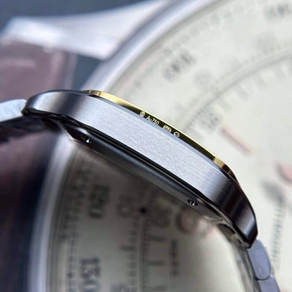 Cartier Santos Two Tone Yellow Gold White Dial Medium Model Best Replica BVF 35.1mm - Image 6