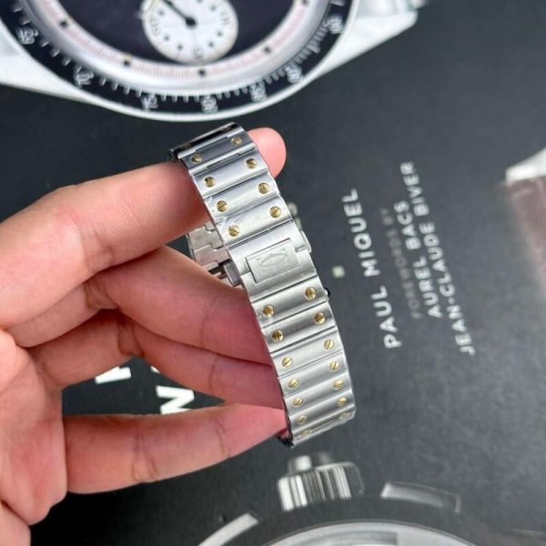 Cartier Santos Two Tone Yellow Gold White Dial Medium Model Best Replica BVF 35.1mm - Image 9
