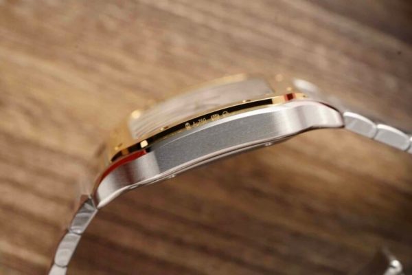 Cartier Santos Two Tone Yellow Gold White Dial Large Model Best Replica BVF 39.8mm - Image 6