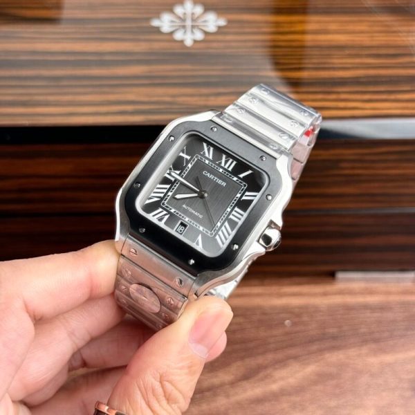Cartier Santos WSSA0037 Grey Dial Large Model Best Replica BVF 39.8mm - Image 3