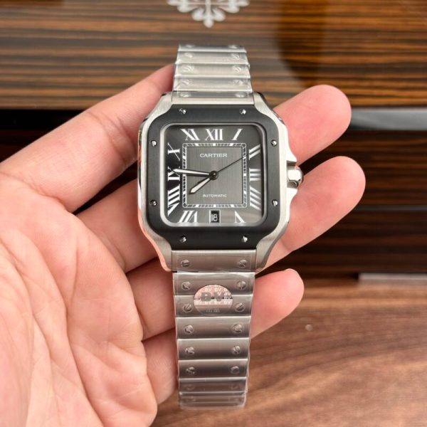 Cartier Santos WSSA0037 Grey Dial Large Model Best Replica BVF 39.8mm - Image 4