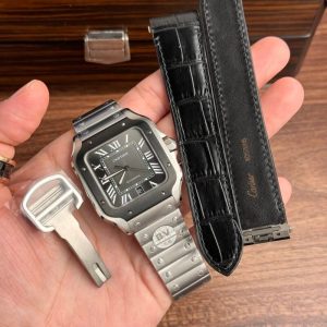 Cartier Santos WSSA0037 Grey Dial Large Model Best Replica BVF 39.8mm