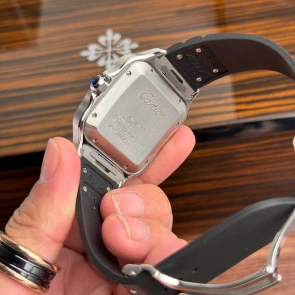 Cartier Santos WSSA0039 Black Dial Rubber Strap Large Model Best Replica BVF 39.8mm - Image 6