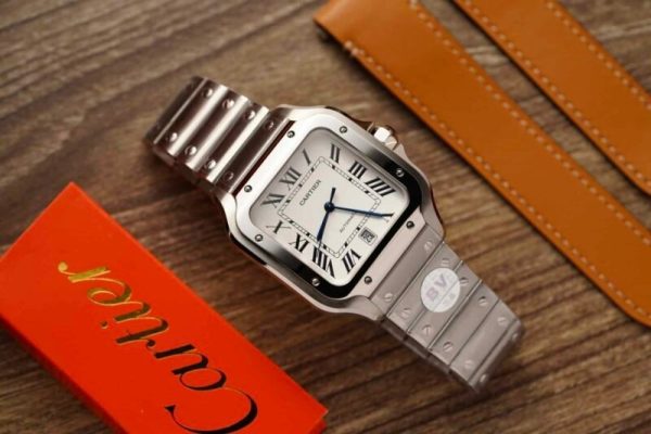 Cartier Santos Large Model White Dial Best Replica BVF 39.8mm - Image 2