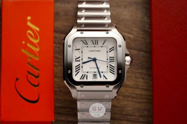 Cartier Santos Large Model White Dial Best Replica BVF 39.8mm