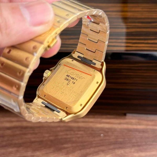 Cartier Santos WGSA0029 Yellow Gold White Dial Large Model Best Replica BVF 39.8mm - Image 6