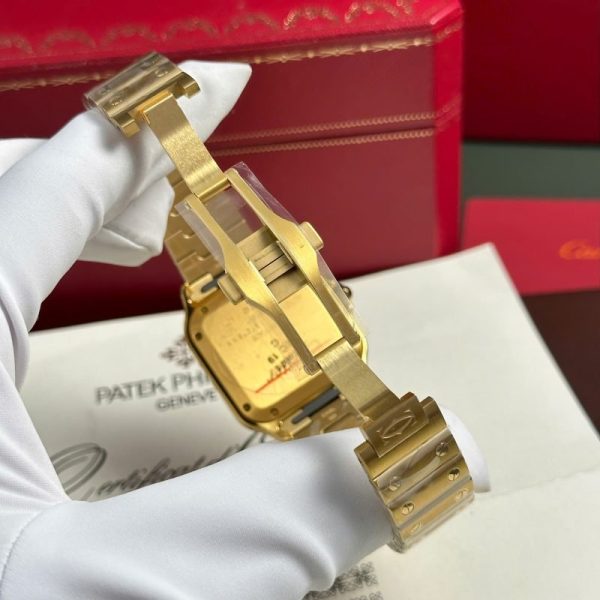 Cartier Santos WGSA0030 Yellow Gold White Dial Medium Model Best Replica BVF 35.1mm - Image 10
