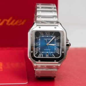 Cartier Santos Blue Dial Large Model Best Replica BVF 39.8mm