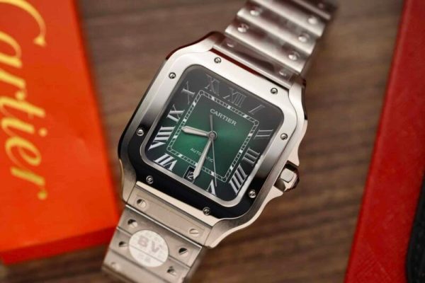 Cartier Santos Large Model Green Dial Best Replica BVF 39.8mm - Image 3