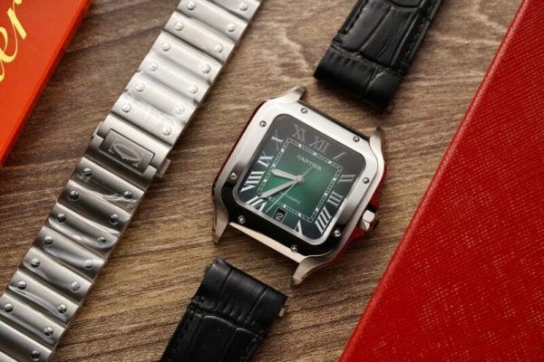 Cartier Santos Large Model Green Dial Best Replica BVF 39.8mm - Image 9