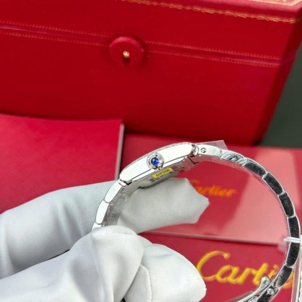 Cartier Tank Francaise W4TA0020 Small Model Silver Sunray Dial Diamond Bezel Replica 25.7 x 21.2mm - Image 4