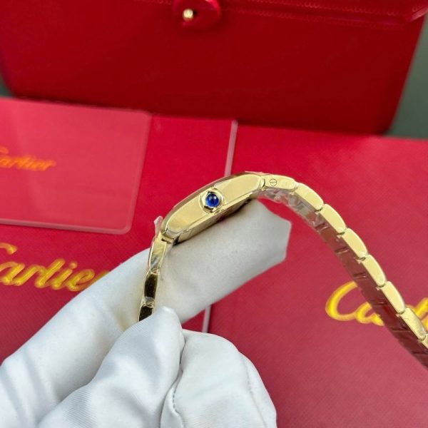 Cartier Tank Francaise WGTA0114 Small Model Ladies Golden Sunray Dial Yellow Gold Replica 25.7 x 21.2mm - Image 6
