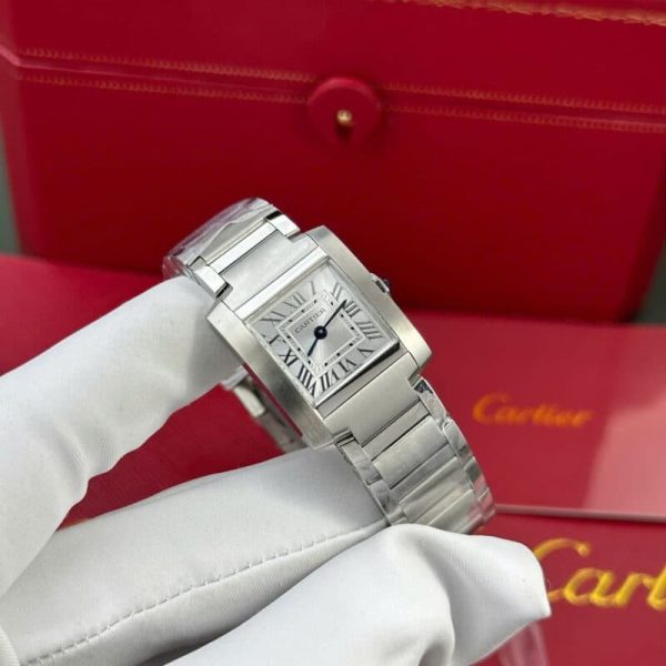 Cartier Tank Francaise WSTA0065 Small Model Ladies Silver Sunray Dial Replica 25.7 x 21.2mm - Image 2
