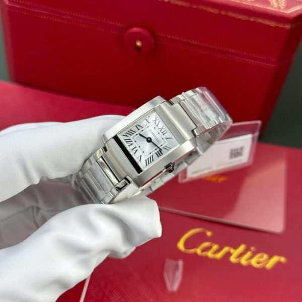 Cartier Tank Francaise WSTA0065 Small Model Ladies Silver Sunray Dial Replica 25.7 x 21.2mm - Image 3