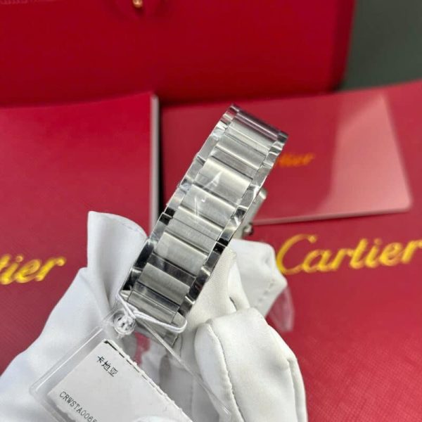 Cartier Tank Francaise WSTA0065 Small Model Ladies Silver Sunray Dial Replica 25.7 x 21.2mm - Image 8