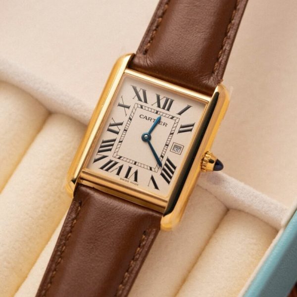 Cartier Tank Louis W1529756 Yellow Gold Leather Replica AF 33.7mm x 25.5mm - Image 2