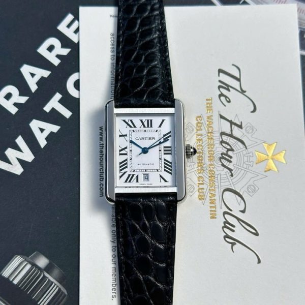Cartier Tank Solo Extra Large White Dial Leather Strap Best Replica AF 31mm x 41mm - Image 2