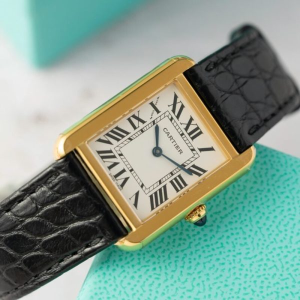 Cartier Tank Solo W5200002 Yellow Gold Ladies Small Model Leather Replica 31 x 24mm - Image 2