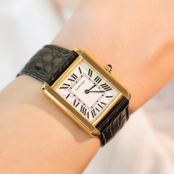 Cartier Tank Solo W5200002 Yellow Gold Ladies Small Model Leather Replica 31 x 24mm - Image 3