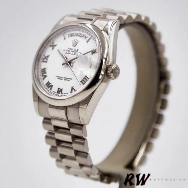 Rolex Day-Date 118209 White Gold White Dial 36mm Unisex Replica Watch - Image 3