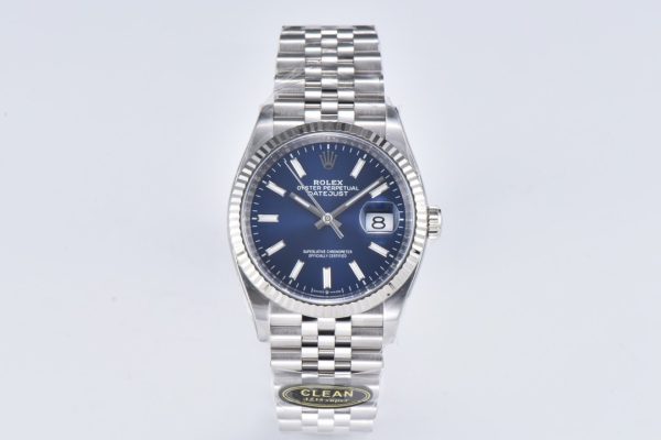 Rolex Datejust 126234 Blue Index Dial Fluted Bezel 36MM Unisex Replica Watch - Image 3