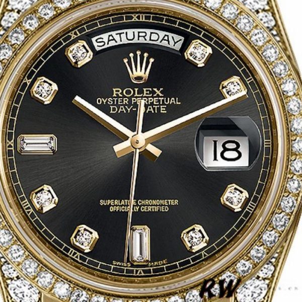 Rolex Day-Date 118388 yellow gold Black Diamond Dial 36mm Unisex Replica Watch - Image 2