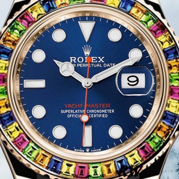 Rolex Yacht Master 116695 Black Rubber Strap Blue Dial 40MM Mens Replica Watch - Image 2